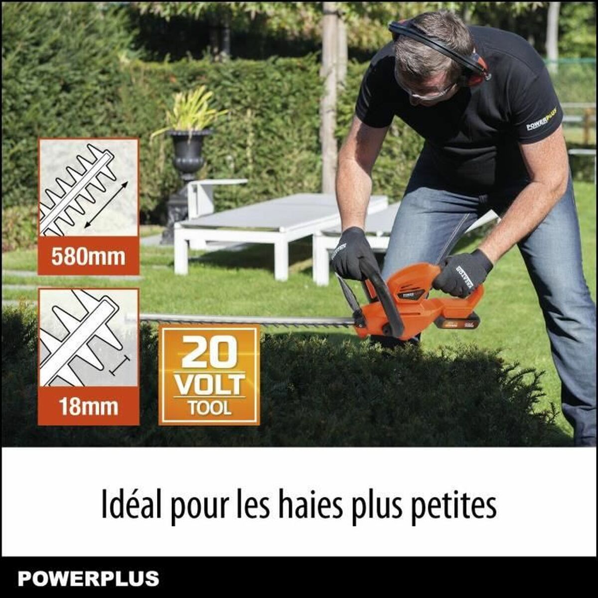 Тример за жив плет Powerplus 20 V